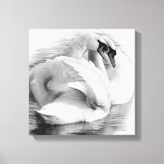 Twee zwanen canvas afdruk (Voorkant)
