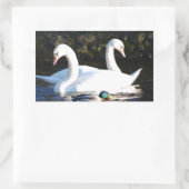 Twee zwanen en een eend rechthoekige sticker (Tas)