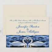 Twee zwanen huwelijksuitnodiging kaart (Voorkant / Achterkant)