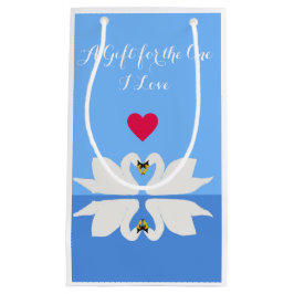 Twee zwanen in de klassieke Valentijn van de Heart Klein Cadeauzakje