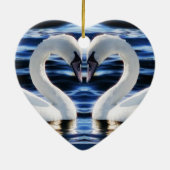 Twee zwanen keramisch ornament (Achterkant)