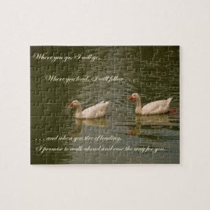 Twee zwanen - Liefde-boodschap Legpuzzel