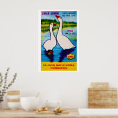 Twee zwanen Matchbox Kunstprint, Indiase volkskuns Poster (Keuken)