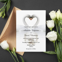 Twee zwanen uit de liefde voor de witte bruiloft