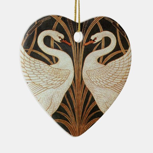 Twee Zwans door Walter Crane illustratie Keramisch Ornament (Rechts)