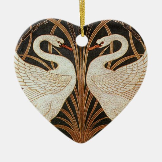 Twee Zwans door Walter Crane illustratie Keramisch Ornament (Voorkant)