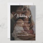 Twee zwart-wit foto w / QR CODE bruiloft Kaart (Voorkant)