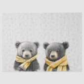 Twee zwarte Beren kwekerij decoupage Tissuepapier (Voorkant)