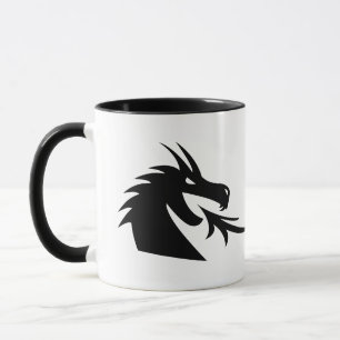 Twee zwarte drakenkoppen wezens koffiemok mok