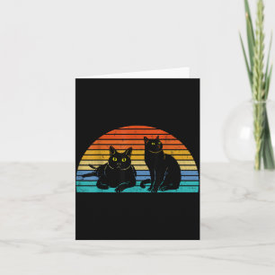 Twee zwarte katten Kleurrijke achtergrond Kattenli Kaart