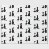 Twee zwarte katten ontwerpen cadeaupapier (Vlak)