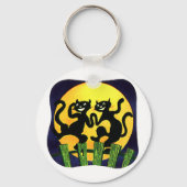 Twee zwarte katten sleutelhanger (Achterkant)