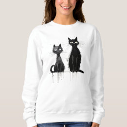 Twee zwarte katten sweatshirt