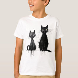 Twee zwarte katten t-shirt