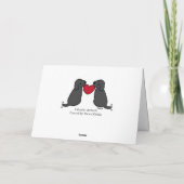 Twee zwarte labradors met hart dank u bedankkaart (Achterkant)