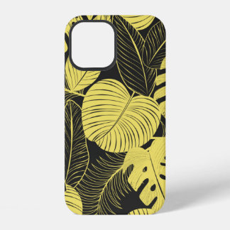 Twee zwarte toneelgele zwarte, naadloze lederen pa iPhone 12 hoesje