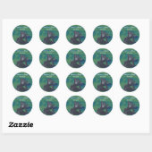 Twee zwarte zwemmen Aangepaste Datum ticker Ronde Sticker (Vel)