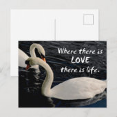 Twee zwemmen op het meer briefkaart (Voorkant / Achterkant)