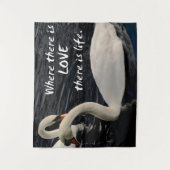 Twee zwemmen op het meer wandkleed (Voorkant)