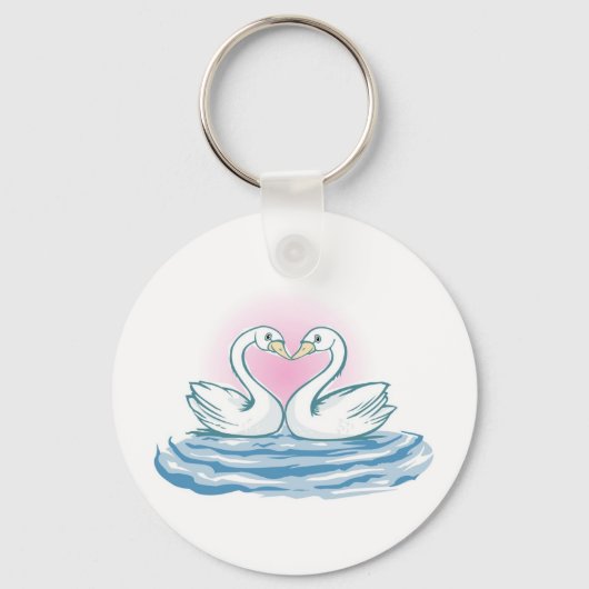 Twee zwemzwanen sleutelhanger (Voorkant)