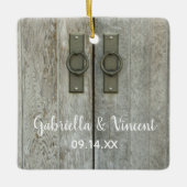 Tweebarndeuren Landbruiloft Keramisch Ornament (Voorkant)
