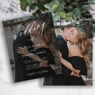 Tweebudget foto's elegante schriftelijke huwelijks