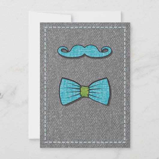 Tweed Little Man Baby Douche Uitnodigingen (Achterkant)