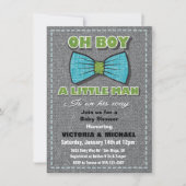 Tweed Little Man Baby Shower Invitations (Devant)
