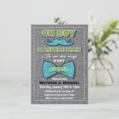 Tweed Little Man Baby Shower Invitations (Debout devant)