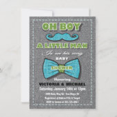 Tweed Little Man Baby Shower Invitations (Devant)