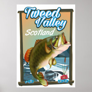 Tweed Valley Schotland Vissen poster