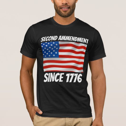 TWEEDE 2DE AMMENDMENT 1776 PATRIOT T-SHIRTS (Voorkant)