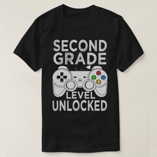Tweede 2e Gradenniveau Onvergrendelde videogame Te T-shirt (Design voorkant)