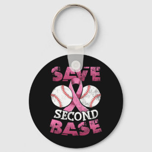 Tweede 2e honkbalplezier Baseball Borstkanker Awar Sleutelhanger