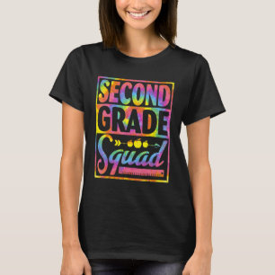 Tweede 2e klas squad tie-dye terug naar school t-shirt
