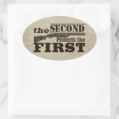 Tweede amendement Bescherming eerste amendement Ovale Sticker (Tas)