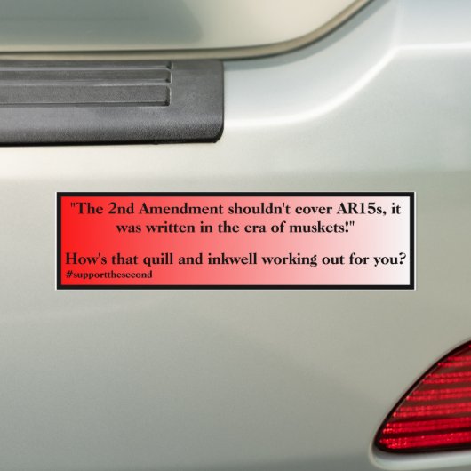 Tweede amendement Doesnt Cover AR15s Red Fade Bumpersticker (Op auto)