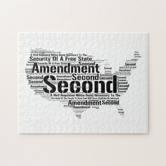 Tweede amendement: Jigzaag Puzzle Legpuzzel (Horizontaal)