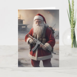 Tweede amendement Kerstman Funny Christmas Feestdagen Kaart