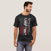 Tweede amendement: Pistool Amerikaanse vlag T-shirt (Voorkant volledig)