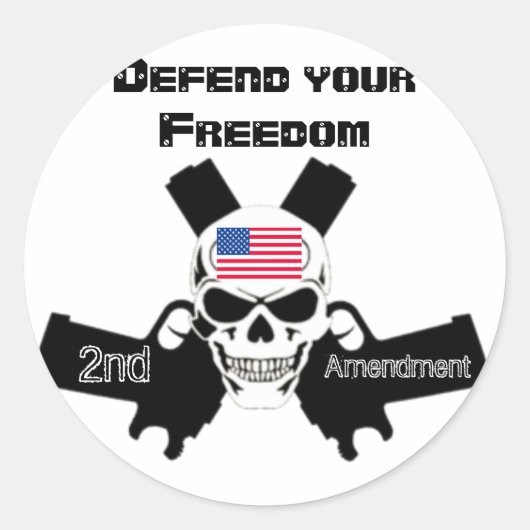 Tweede amendement ronde sticker (Voorkant)