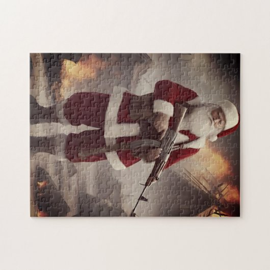 Tweede Amendement Santa Funny Christmas Legpuzzel (Horizontaal)
