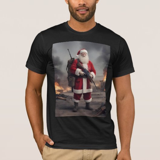 Tweede Amendement Santa Funny Christmas T-shirt (Voorkant)