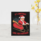 Tweede amendement Trump als kerstman Kaart (Gele Bloem)