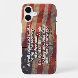 Tweede amendement Typografie Rustic US Flag iPhone 16 Plus Hoesje