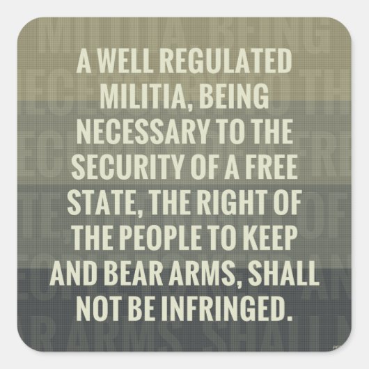 Tweede amendement vierkante sticker (Voorkant)