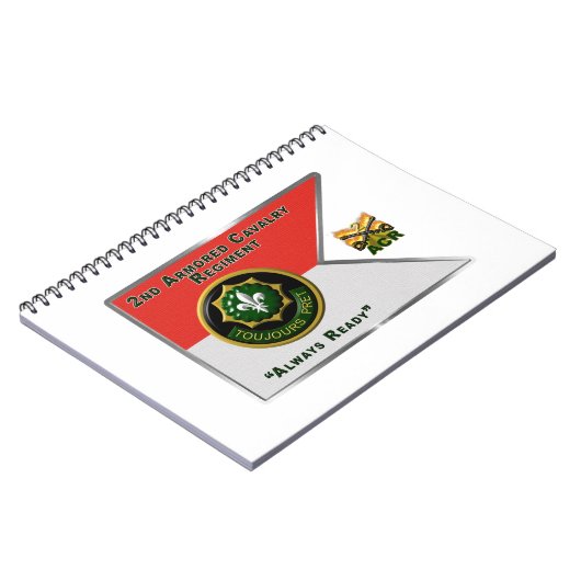 Tweede Armored Cavalry Regiment Guidon Notitieboek (Linkerzijde)