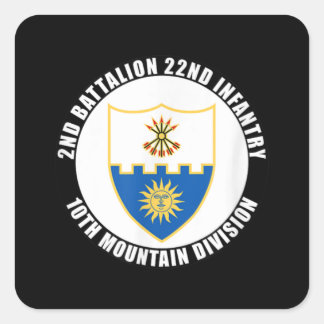 Tweede bataljon 22e infanterie 10e bergdivisie vierkante sticker