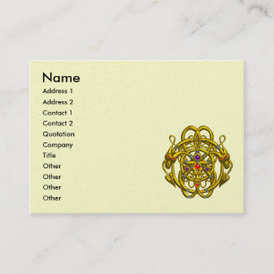 TWEEDE DRAGONS GOLD CELTIC KNOPEN Black Cream Pear Visitekaartje