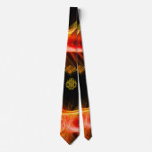 TWEEDE DRAGONS, GOLD CELTIC KNOPT Oranje Black Swi Stropdas (Voorkant)